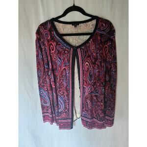 TALBOTS Paisley Cardigan Sweater, SZ 1X